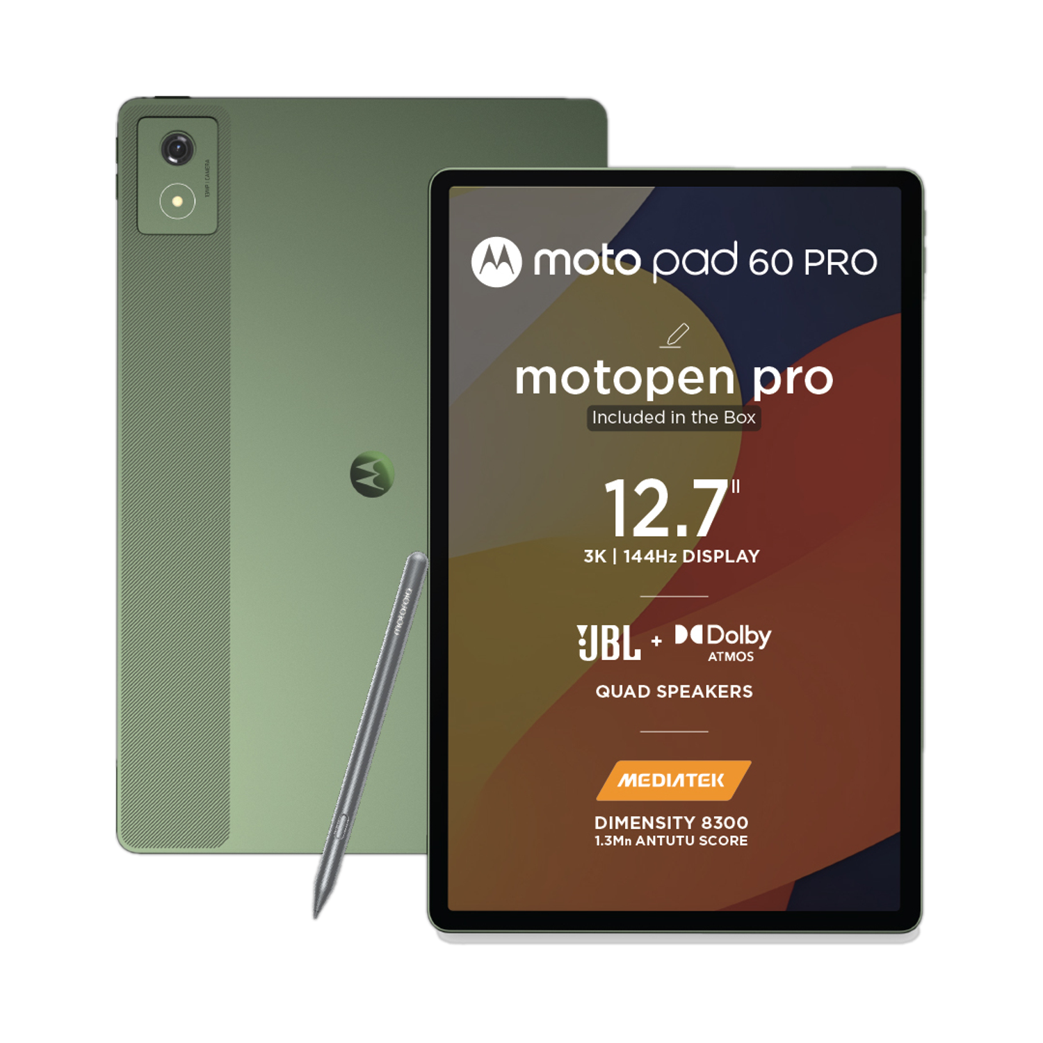 MOTOROLA Pad 60 Pro 8 GB RAM 128 GB ROM 12.7 inch with Wi-Fi Only Gaming MediaTek Dimensity 8300 Tablet (PANTONE Bronze Green)