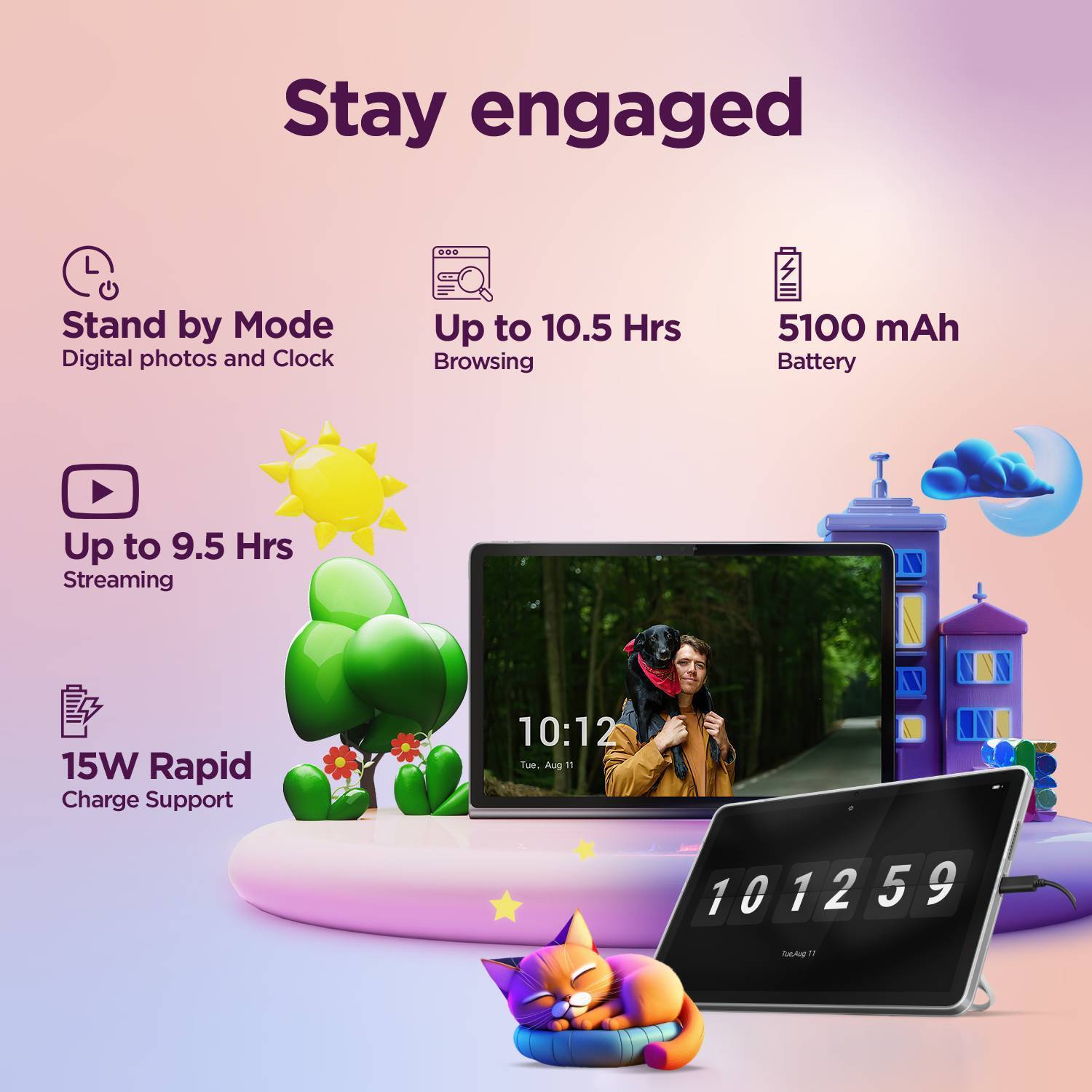Lenovo Tab 4GB RAM 128GB ROM 10.1 inch Wi-Fi Tablet Polar Blue - Image 5
