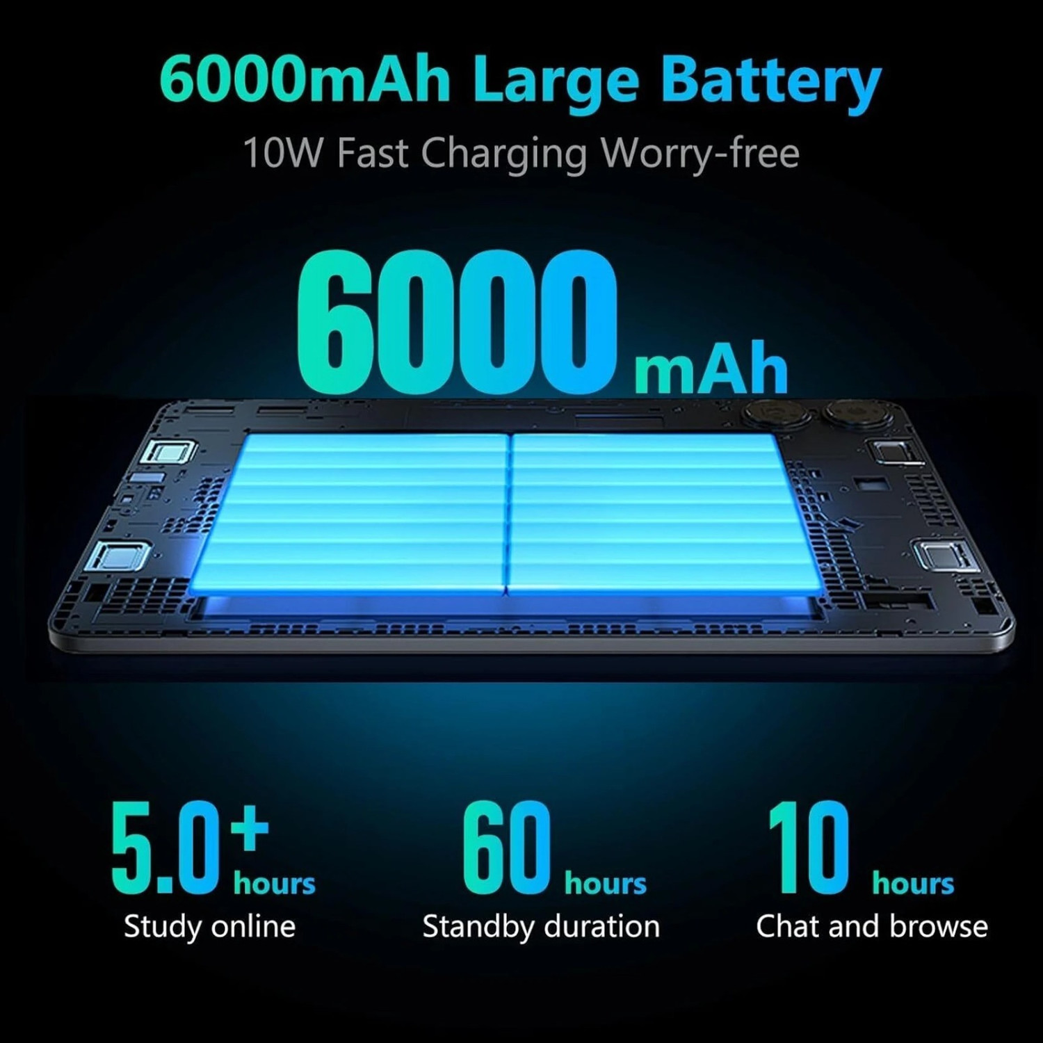Image of G Tab PAD10 Pro 128GB 10.1″ HD Android 15 Tablet, 16GB RAM, 6000mAh, Stylus 16GB RAM (6GB built-in + 10GB expandable) GB RAM 128 GB ROM 10.1 inch with Wi-Fi Only Gaming AllWinner A537 Octa-Core Processor Tablet (Gray)