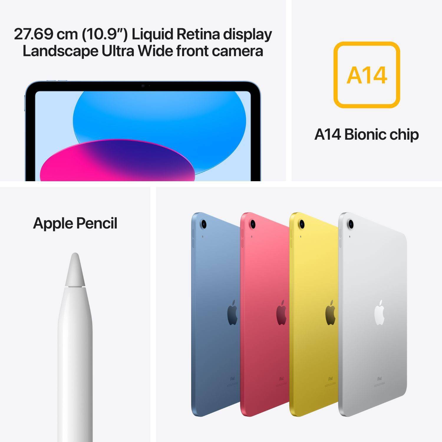 Apple iPad (10th Gen) 64 GB ROM 10.9 inch with Wi-Fi+5G A14 Bionic