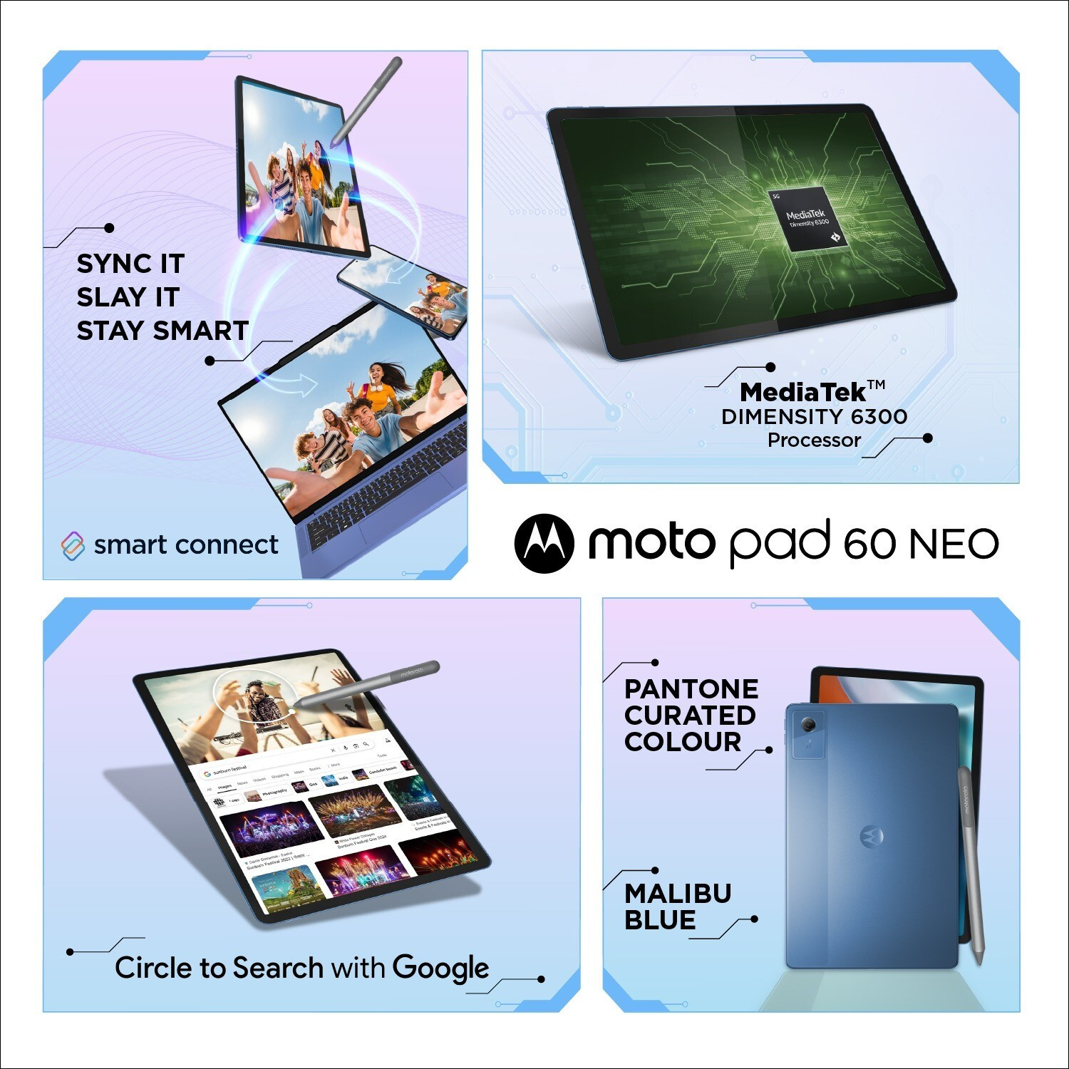 Image of MOTOROLA Pad 60 Neo 6 GB RAM 128 GB ROM 11 inch with Wi-Fi Only Mediatek Dimensity 6300 Tablet (MABILBU BLUE)