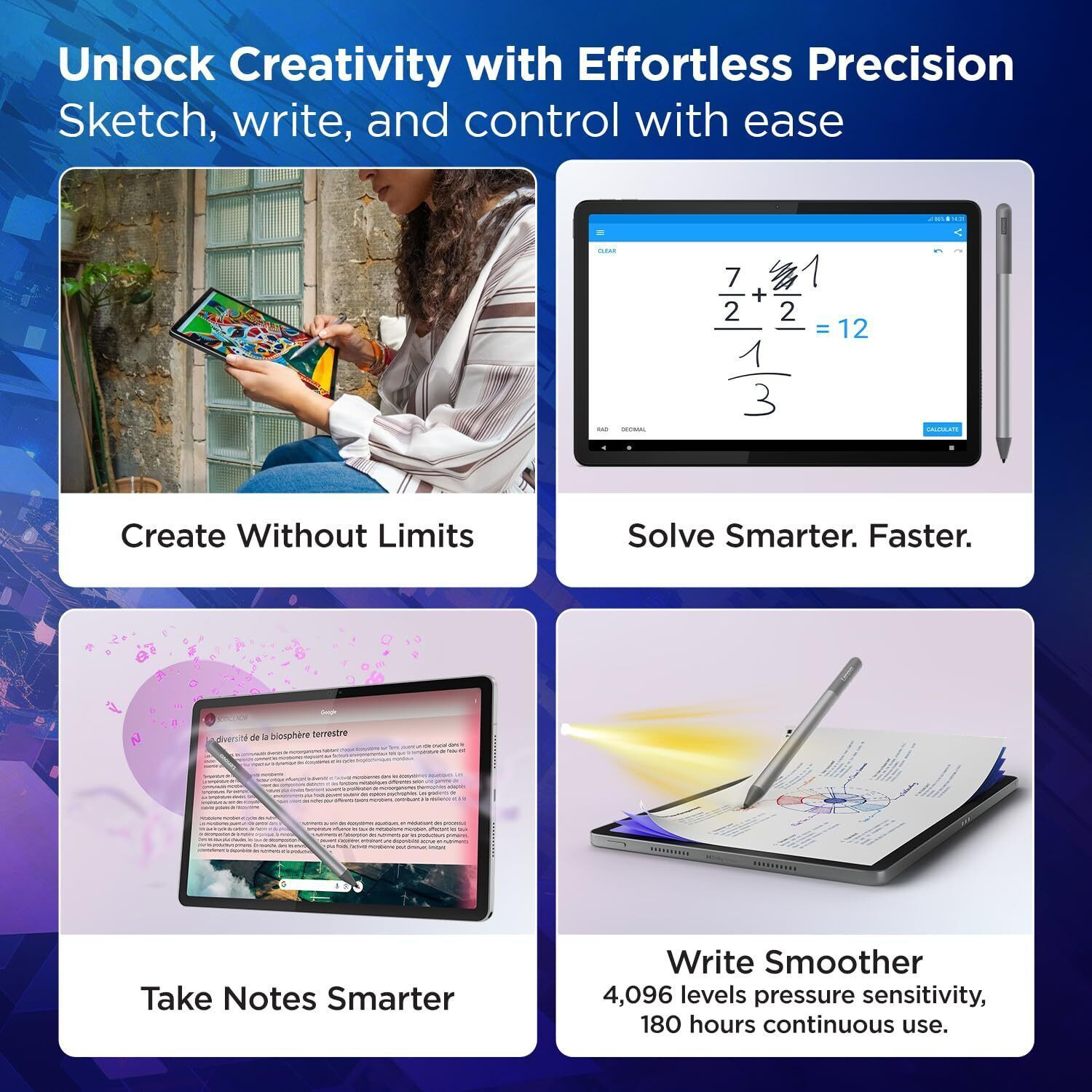 Image of Lenovo Idea Tab Smartchoice with Pen 8 GB RAM 256 GB ROM 11 inch with Wi-Fi+5G Gaming Mediatek Dimensity 6300 Tablet (Luna Grey)