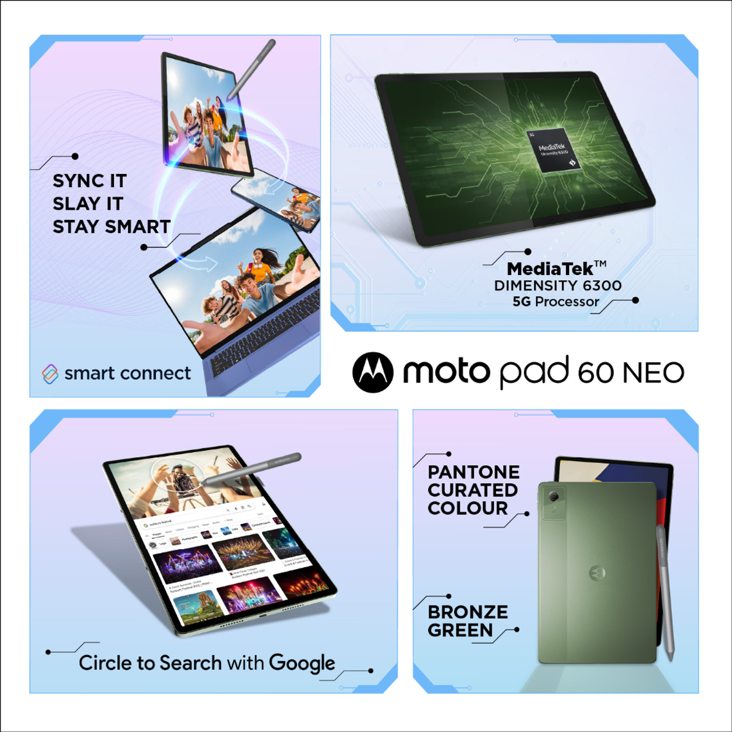 Image of MOTOROLA Pad 60 Neo 8 GB RAM 128 GB ROM 11 inch with Wi-Fi+5G MediaTek Dimensity 6300 Tablet (PANTONE Bronze Green)