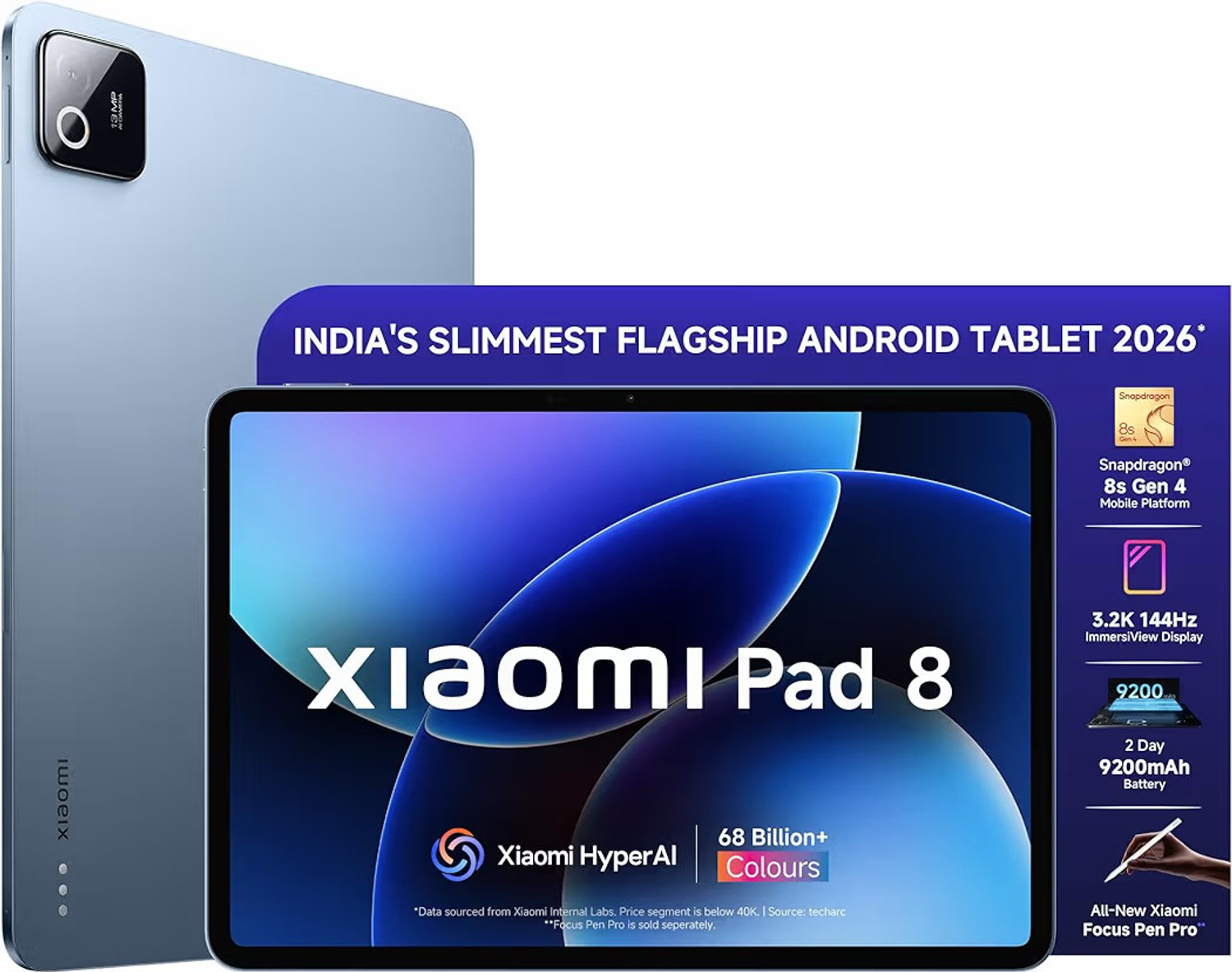 Image of Xiaomi Xiaomi Pad 8 12 GB RAM 256 GB ROM 11.2 inch with Wi-Fi Only Gaming Tablet (Titanium Blue)