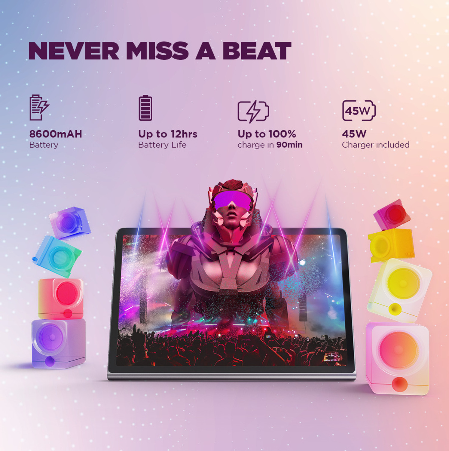 Image of Lenovo Tab Plus 8 GB RAM 128 GB ROM 11.5 inch with Wi-Fi Only MediaTek Helio G99 Tablet (Luna Grey)