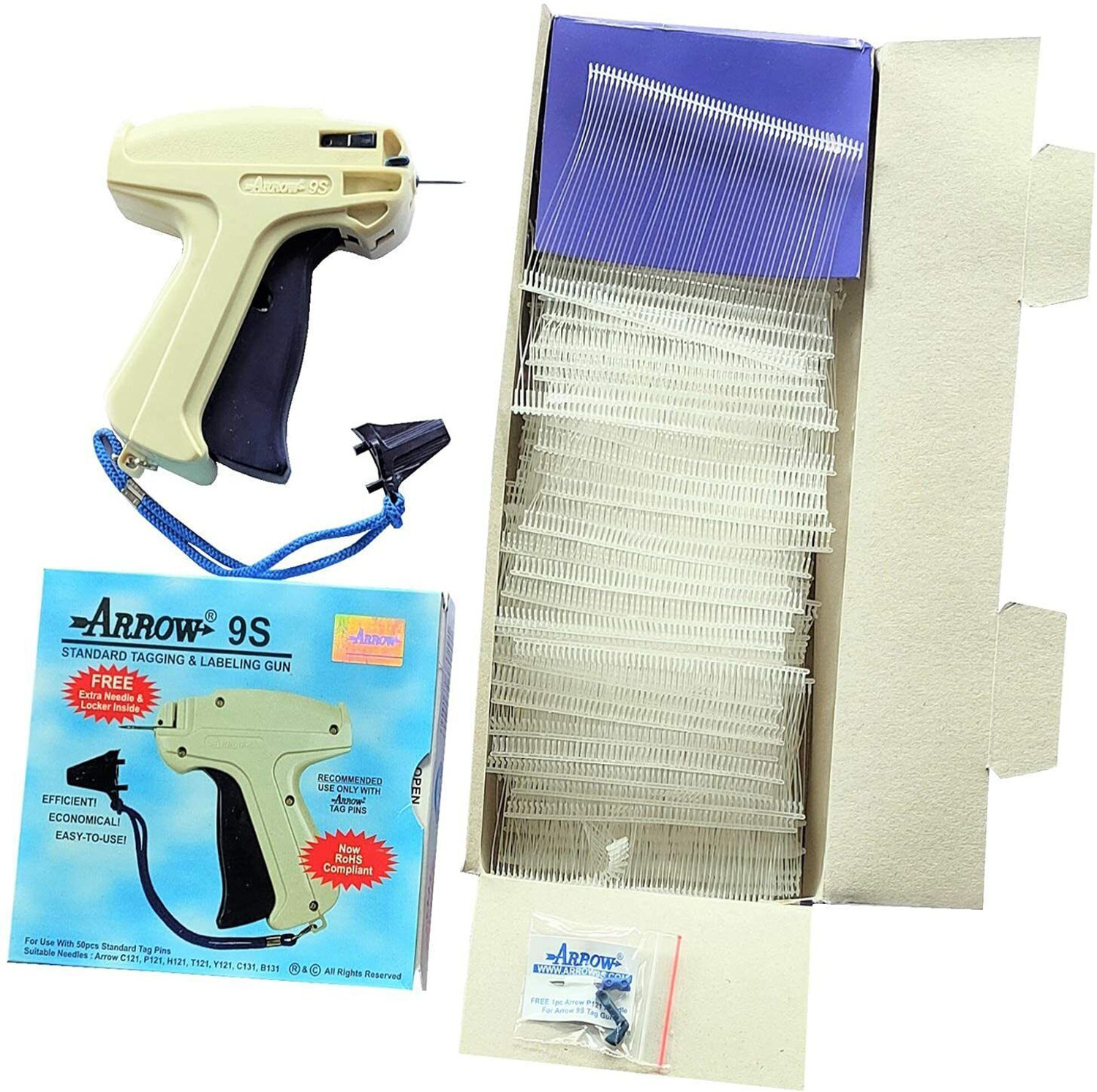 Image of Arya Retails 9S Machine + 5000pcs 75 MM TAG Clothing Garment Price Label Free with1Needle Taging Gun