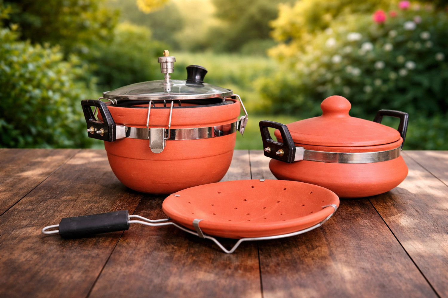Image of Aaravi lifestyle cooker set with small dal handi and hole tawa Cookware Set