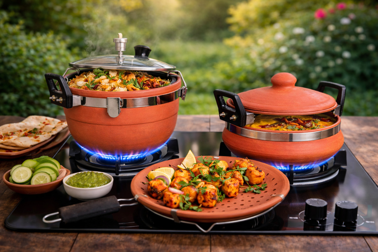 Image of Aaravi lifestyle cooker set with small dal handi and hole tawa Cookware Set