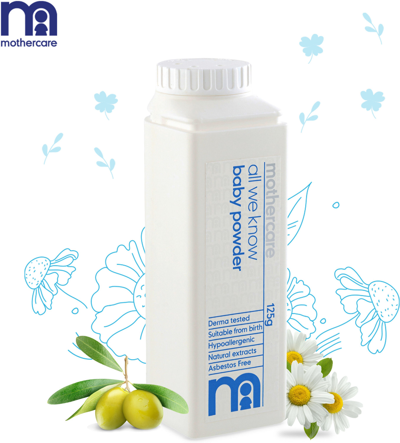 Image of Mothercare All We Know Baby Powder| With Natural Extracts | Dermatologically Tested (125 g)