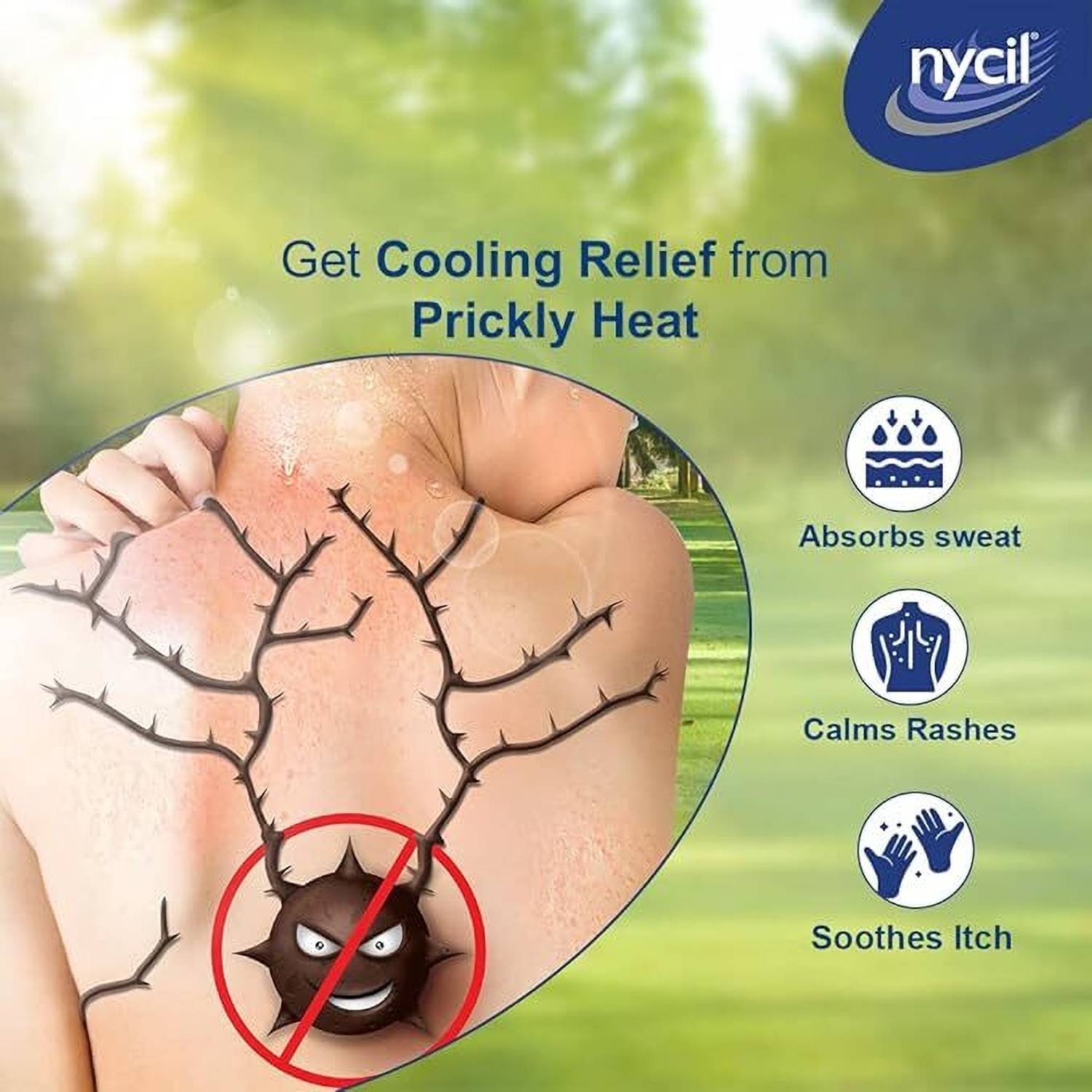 NYCIL Cool Herbal Talcum Powder 150gm + 60gm Free - Image 3