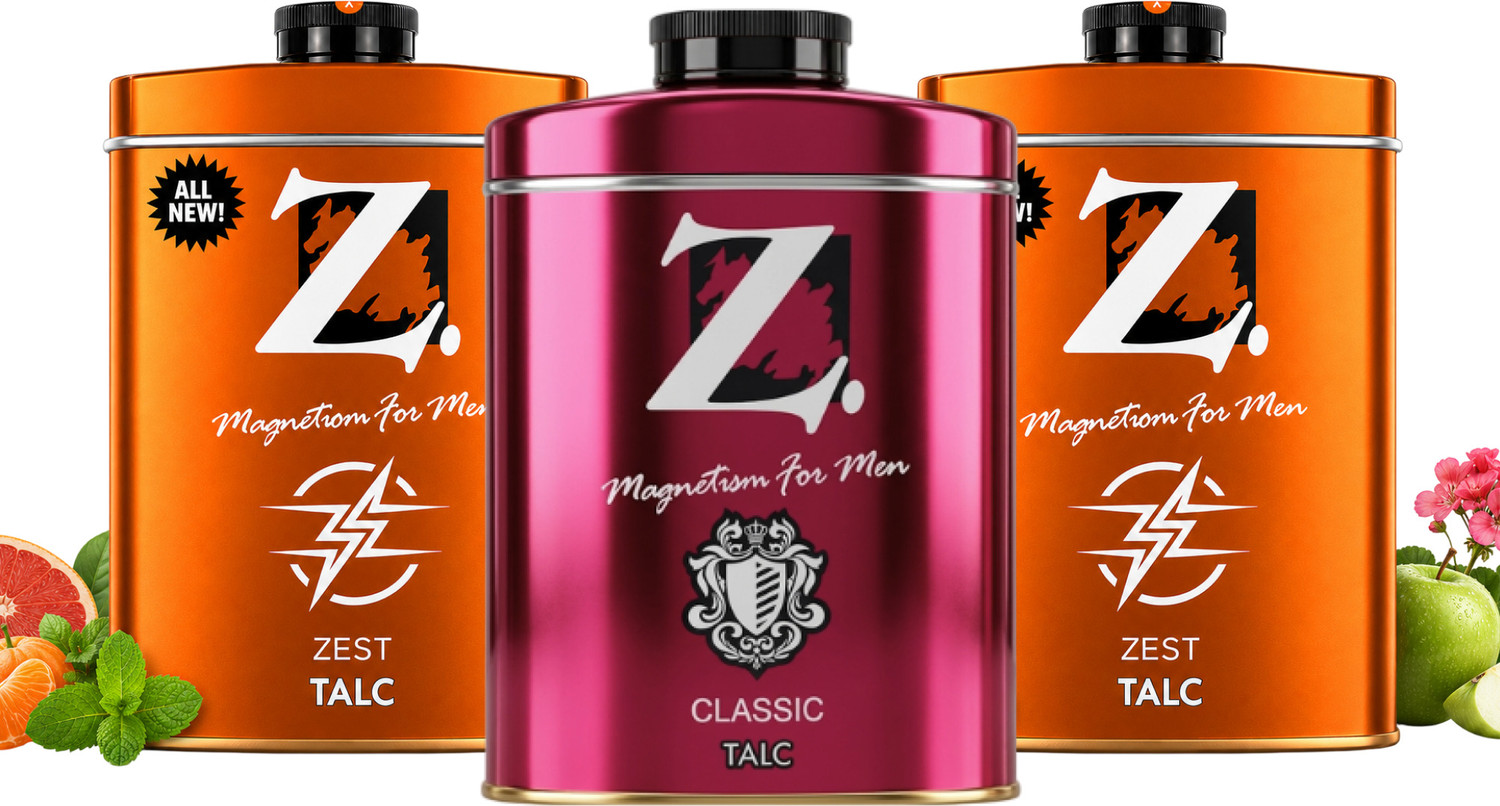 Z - Magnetism for Men Zest, 1 Classic Talcum Powder, Smooth Texture