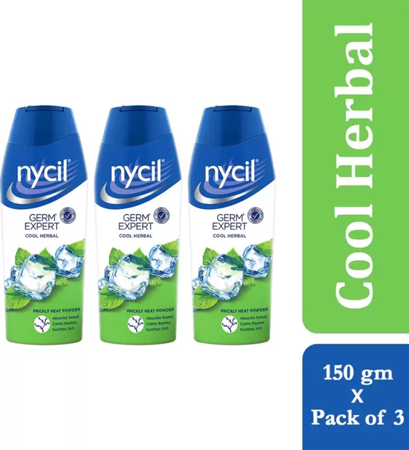 NYCIL Germ Expert Cool Herbal Prickly Heat and Cooling Powder ( P
