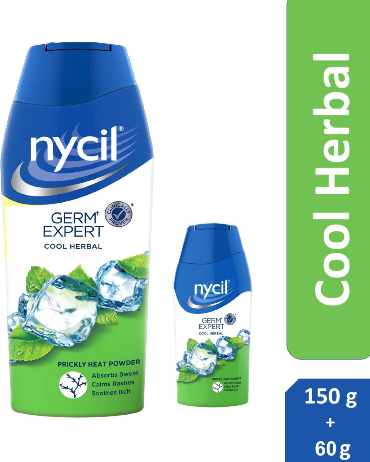 NYCIL Germ Expert Cool Herbal Prickly Heat & Cooling Herbal Powde