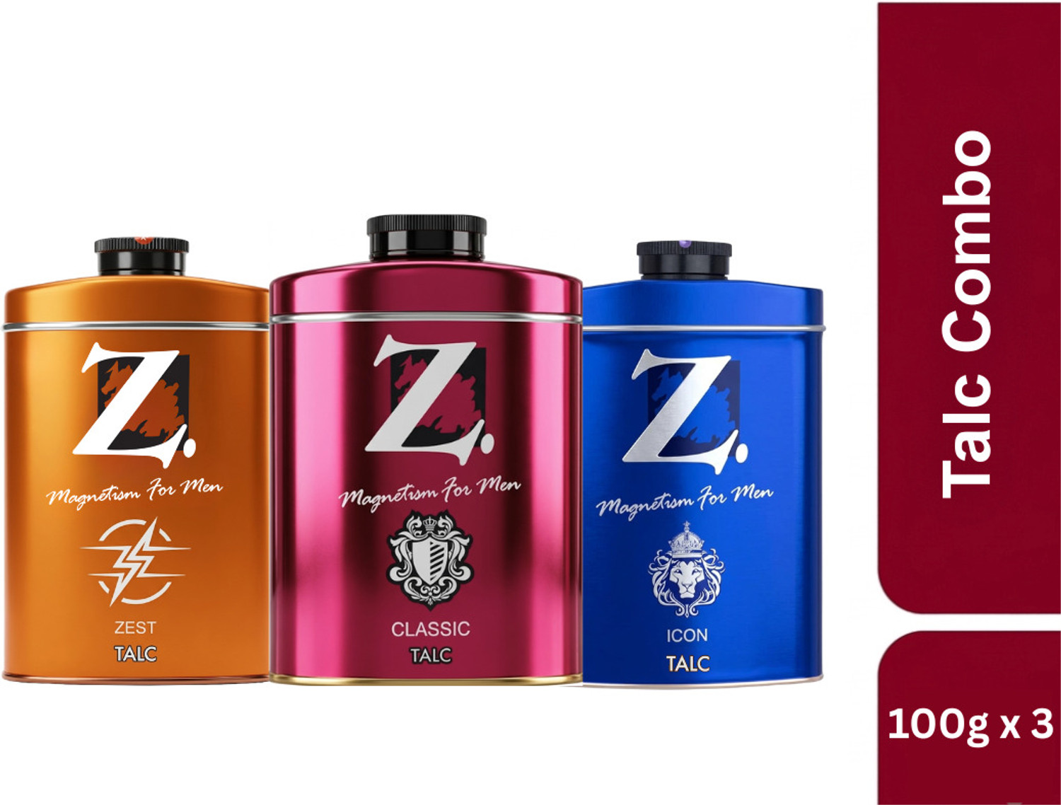 Z - Magnetism for Men Classic, Icon, Zest Talcum Powder