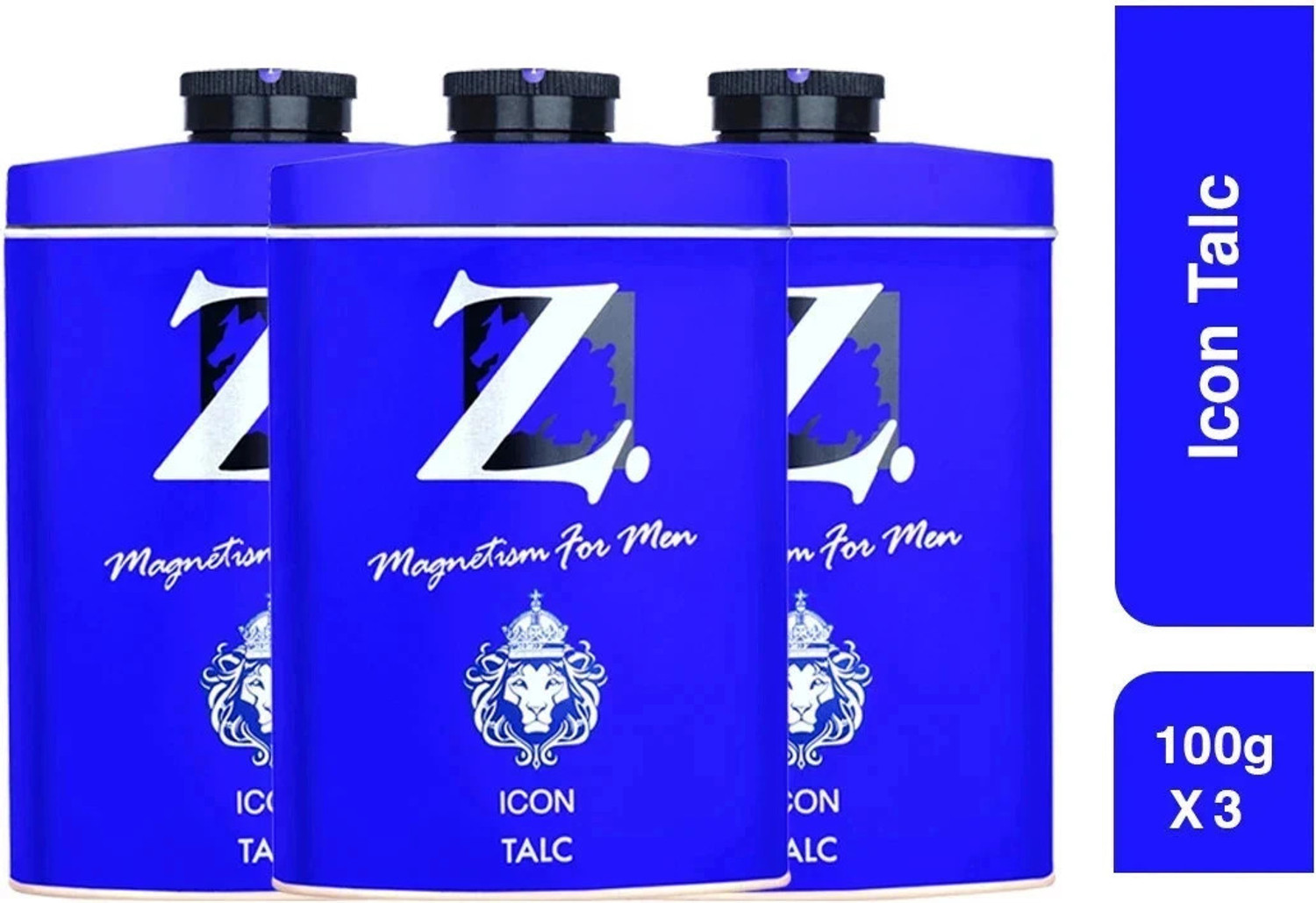 Z - Magnetism for Men Z Icon Talc 100 gms pack of 3 (300 gms)