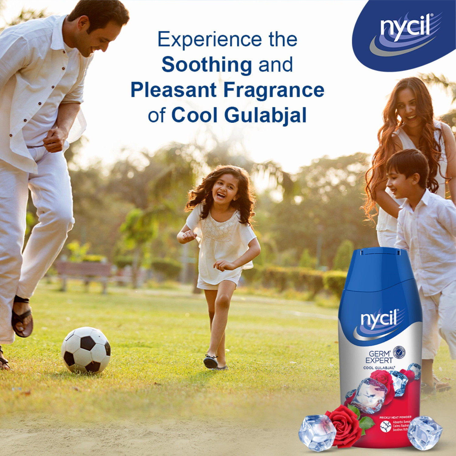 Image of NYCIL Germ Expert Prickly Heat Powder Cool Gulabjal (Get Cool Gulabjal 60 g Extra)