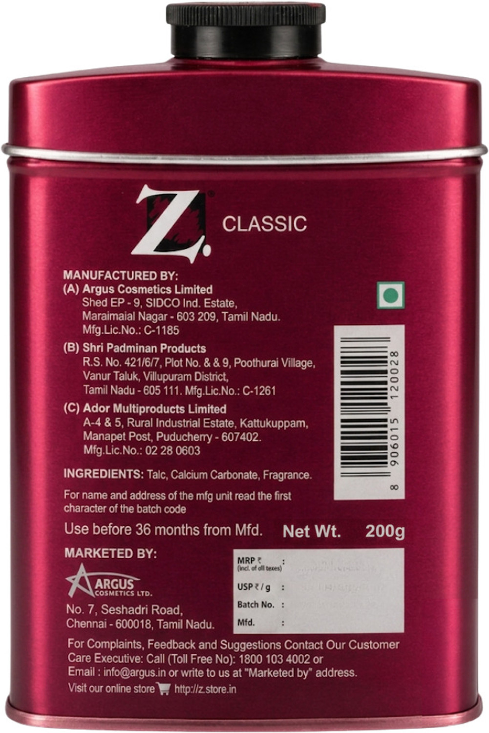 Image of Z - Magnetism for Men Classic Talc l Combo
