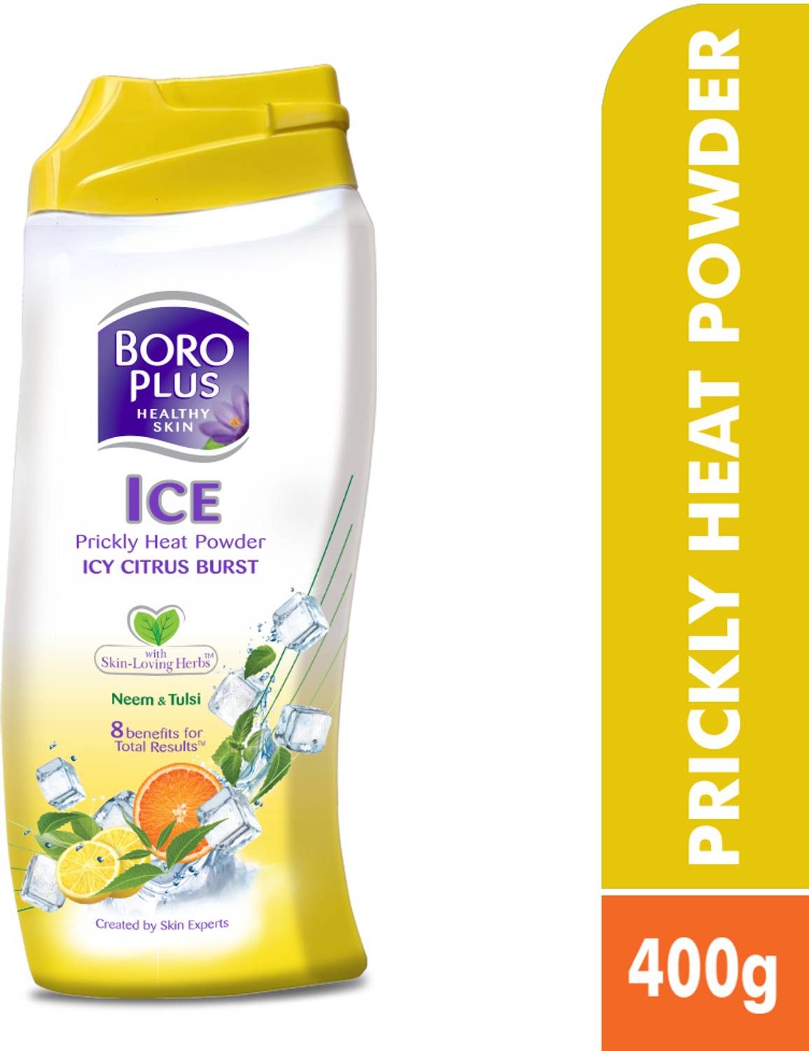 BOROPLUS Prickly Heat Powder Icy Citrus Blast, Ayurvedic With Neem and Tulsi