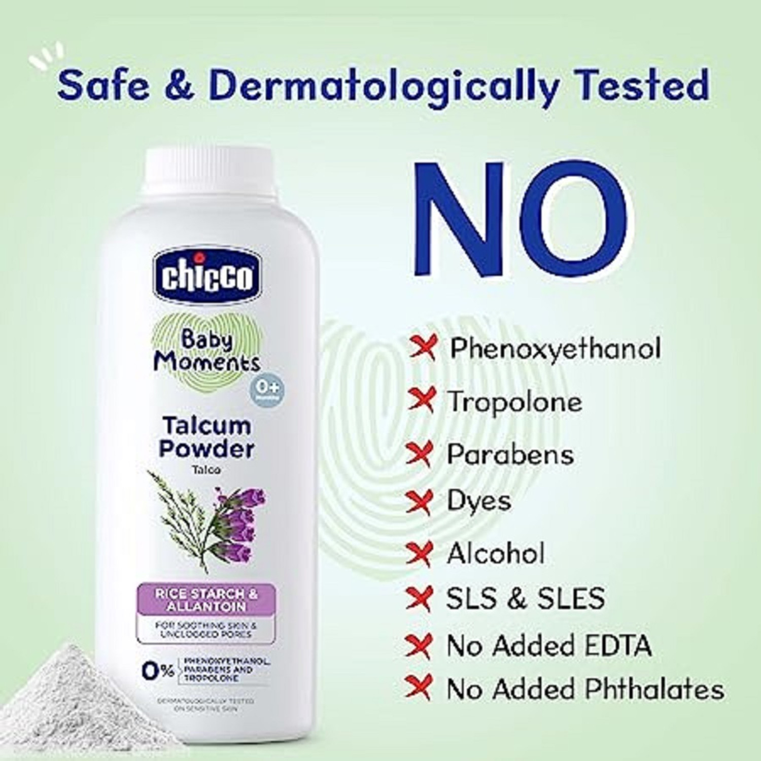 Image of Chicco Baby Moments Talcum Powder with Natural Ingredients(Pack of 300 gm) (300 g)