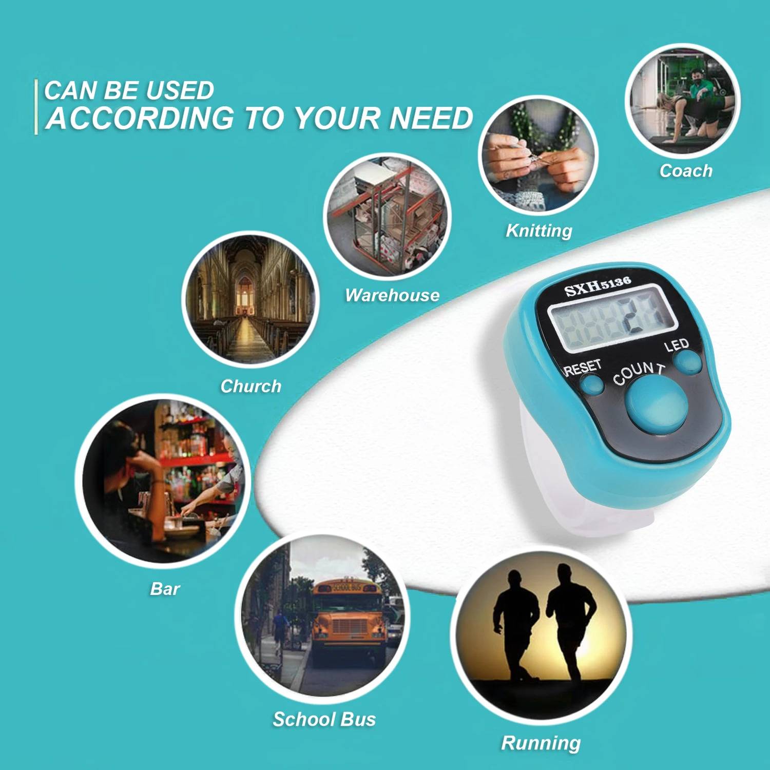 Aim Emporium Led Light Hand Tally Counter Size Standard Digital Tally Counter