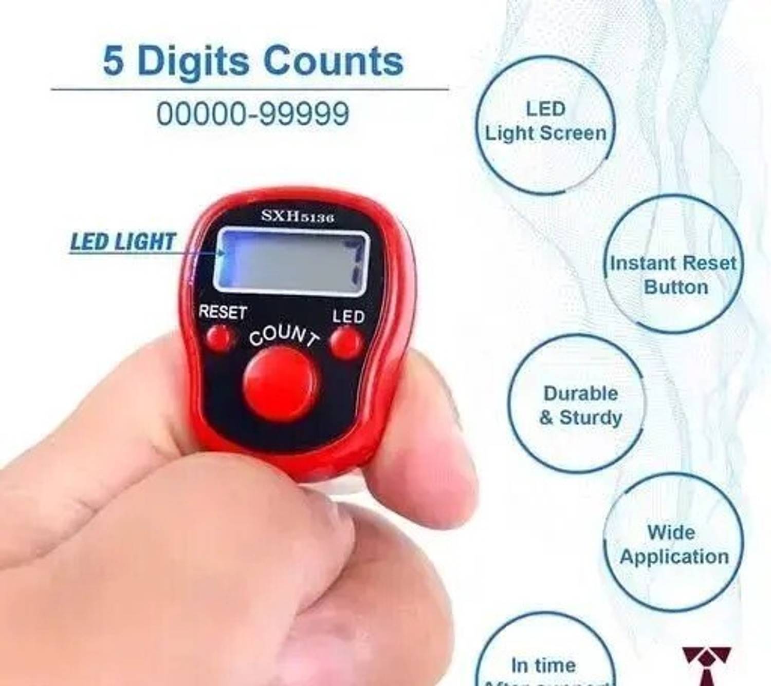Barkati LED Manual Hand Finger,coach Counter Digital Counting Machine Tasbeeh Counter Digital Tally Counter