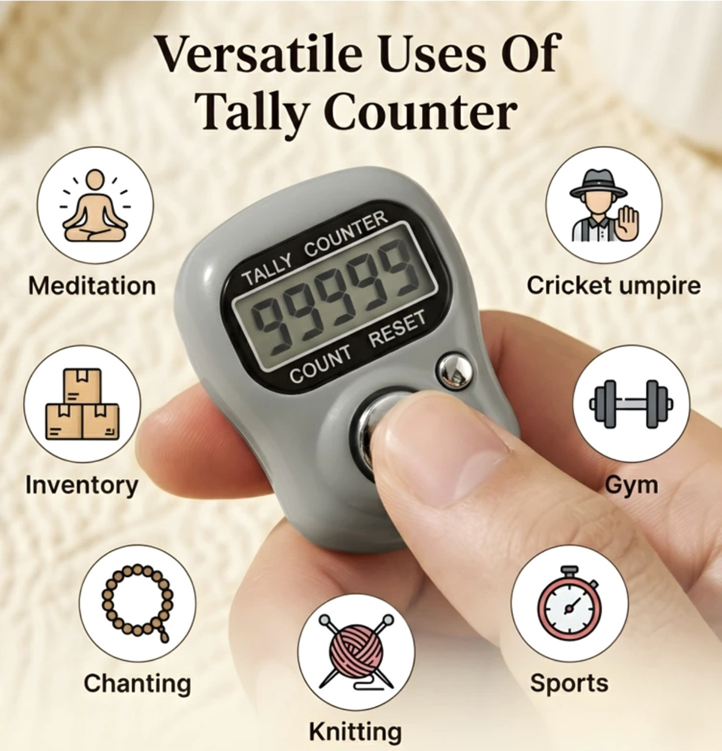 Image of Luxurium decor Multiuse Finger Counter Portable Mantra Jaap Machine for Prayers Digital Tally Counter
