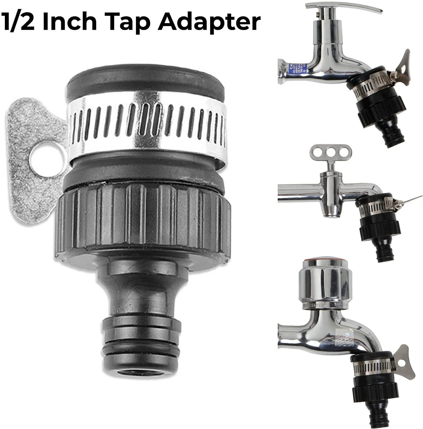 Image of HOKiPO 1 /2 inch Tap Adapter Hose Pipe Fitting for Kitchen Gardening Car Washing Cleaning Tap Adapter