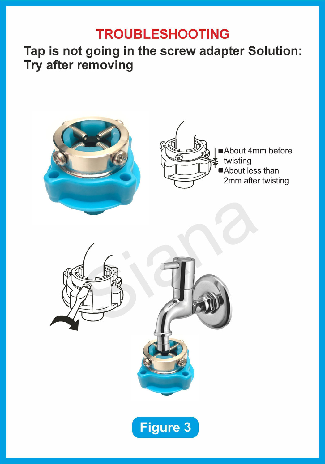 Image of Siana Faucet Water Connector Inlet Pipe Combo Pack Of 2 Washing Machine Tap Adapter