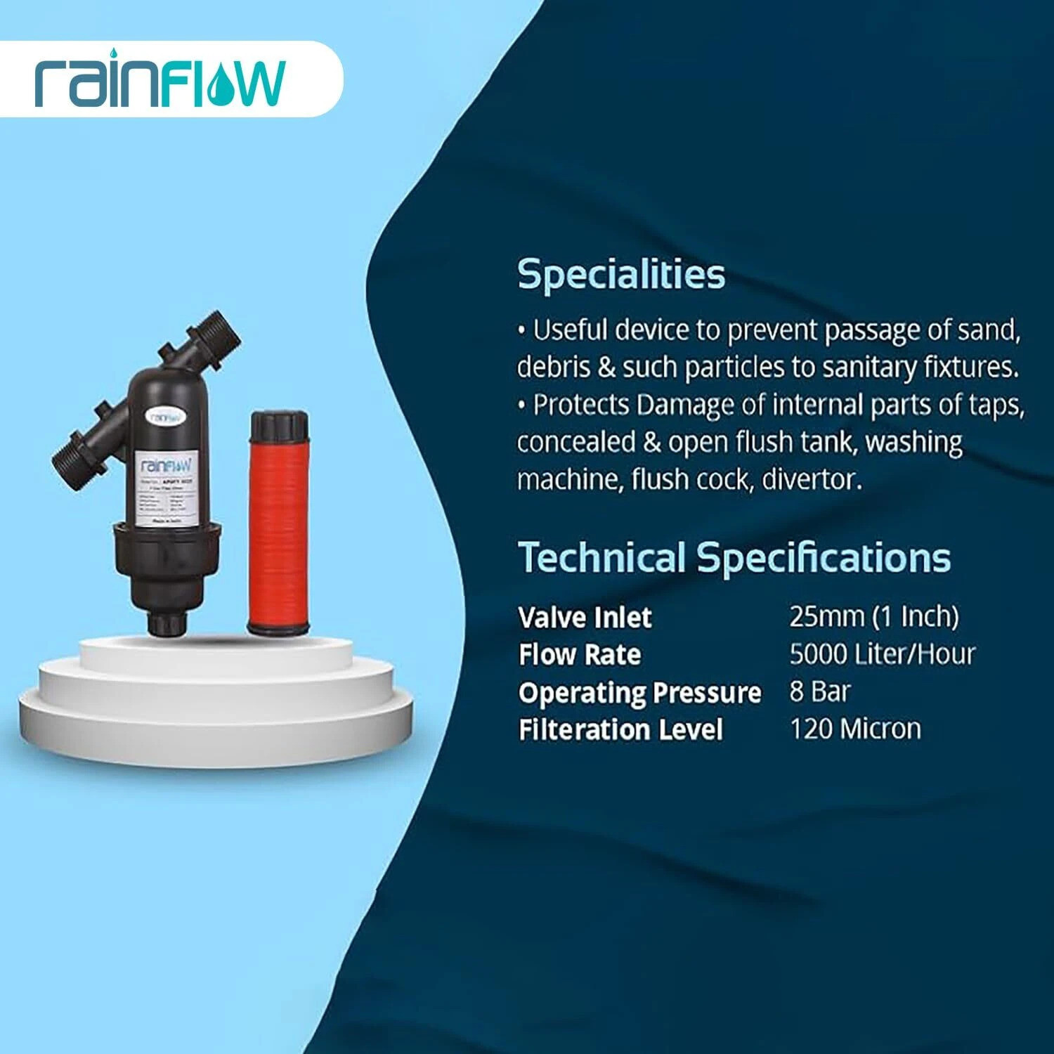 Image of Rainflow disc type tank filter-1 inch Tap Mount Water Filter