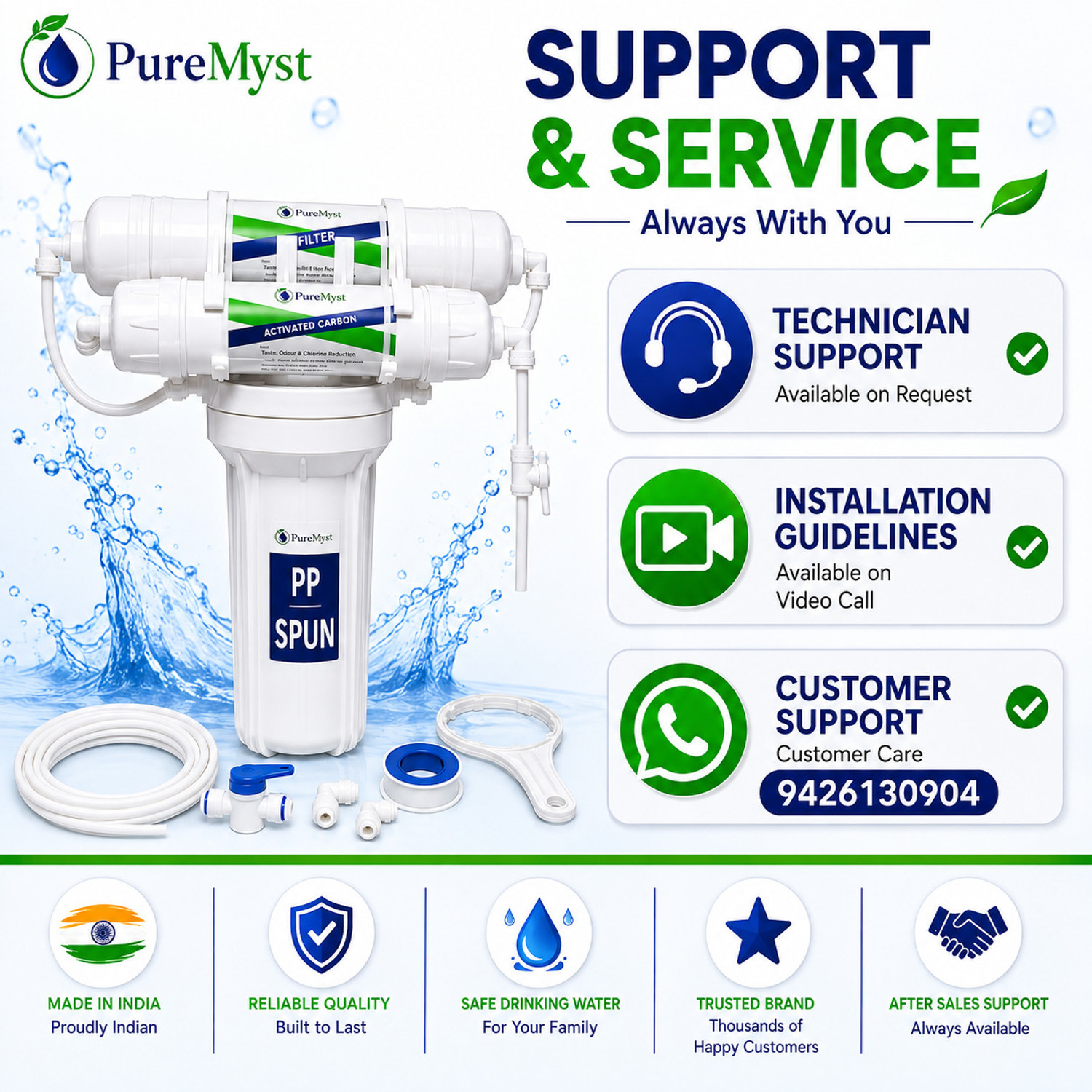 Image of PureMyst Non Electric Gravity UF Membrane Filter Kit For Drinking in Home Water Purifier Tap Mount Water Filter