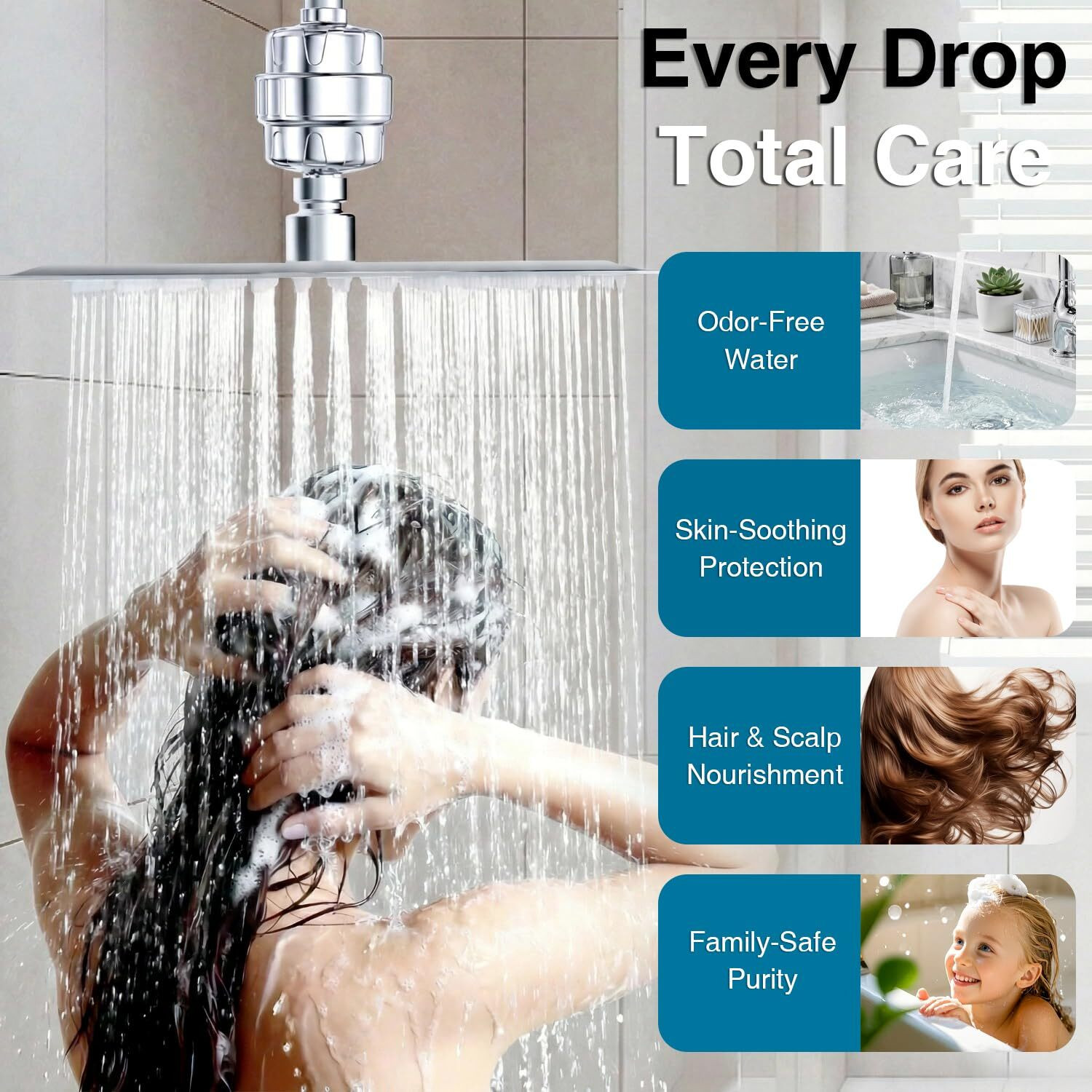 Image of SUICUNE 20 Stage Shower Head Filter,Revitalize Hair,Skin Nails While Purifying Water Tap Mount Water Filter