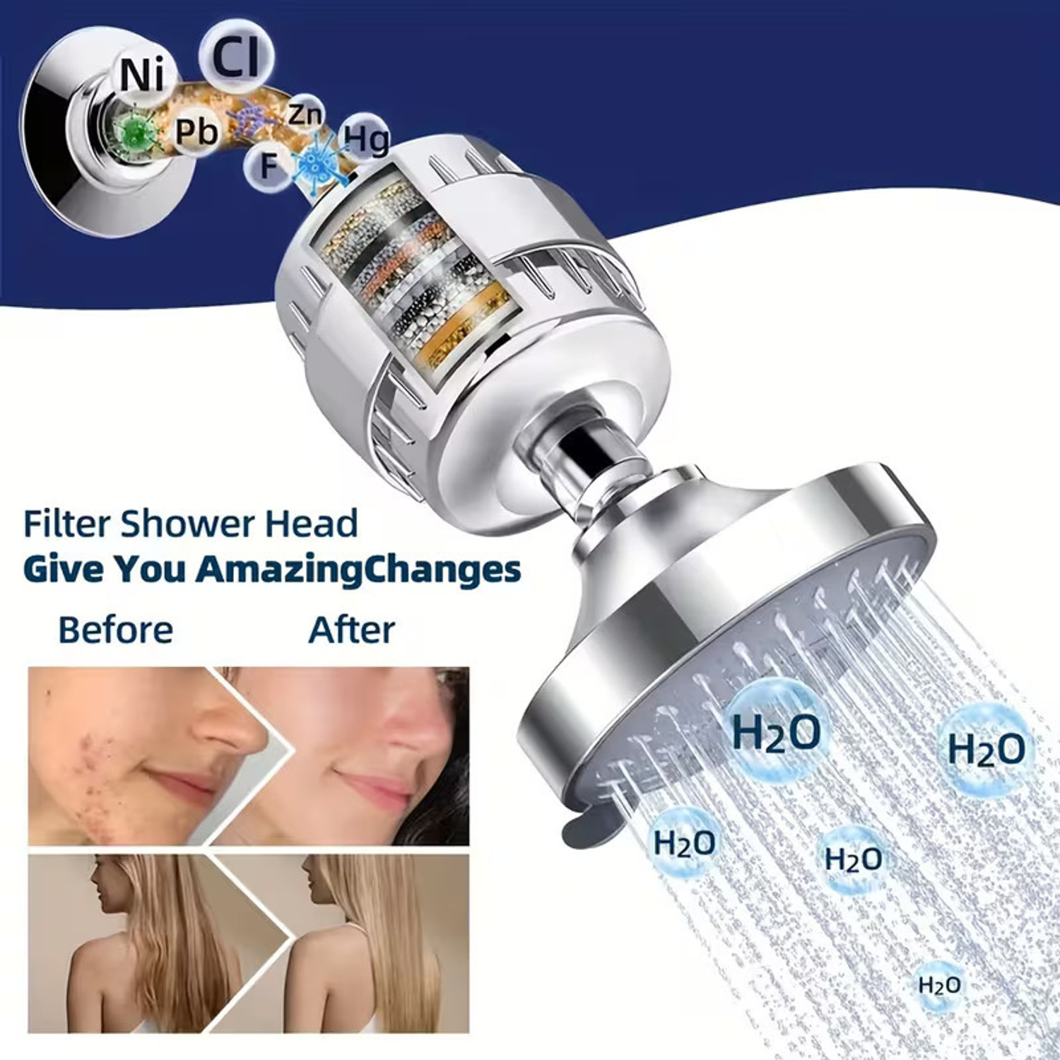 Image of SUICUNE 20 Stage Shower Head Filter,Revitalize Hair,Skin Nails While Purifying Water Tap Mount Water Filter
