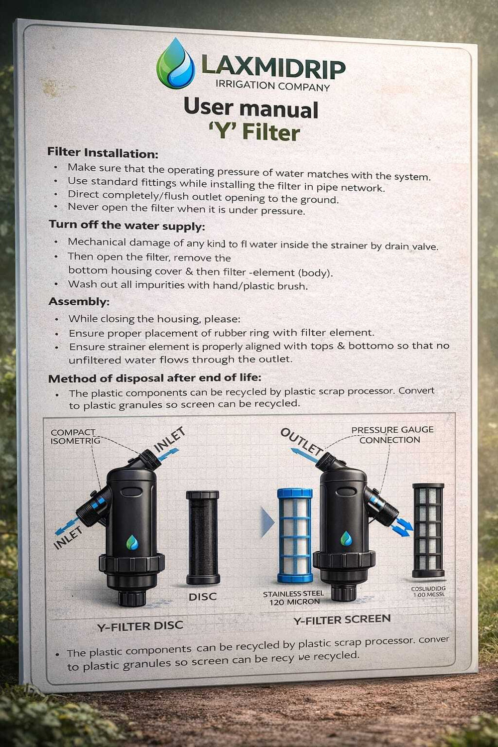 Image of primil 1.5 INCH DISC FILTER Tap Mount Water Filter