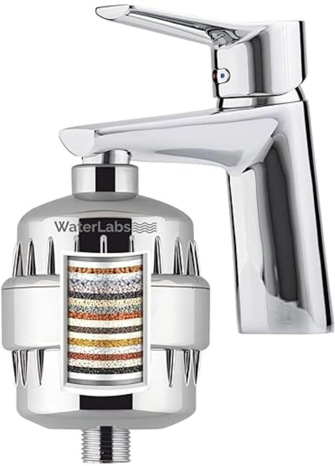 Image of WaterLabs HL-2 15-Stage Shower & Tap Filter for Hard Water, Borewell /Tanker, Odour, Scales Tap Mount Water Filter