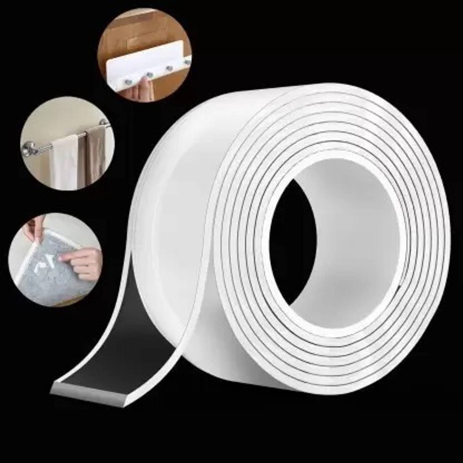 bunchgrows Double Sided Ivy Heavy Duty Tape Washable 3m (White) Grip Tape Pack of 2 Grip Tape