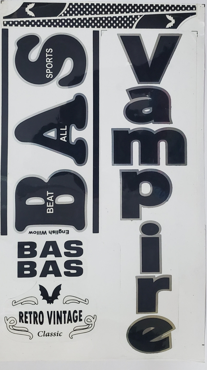 Image of Kyrios BAS Retro Vintage Cricket Bat Sticker With Glossy Look Self Adhesive Bat Sticker