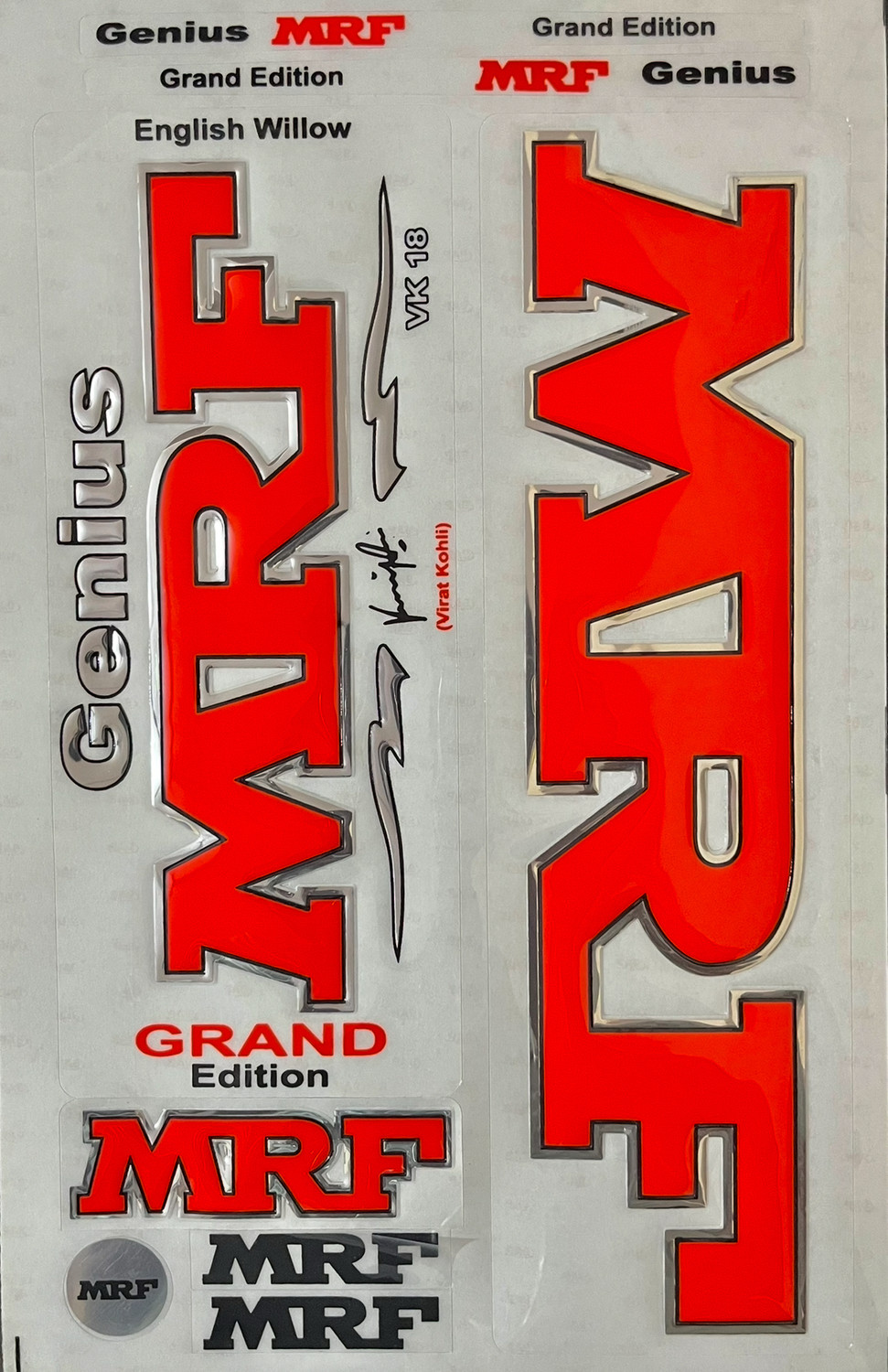 Image of Kyrios MRF Cricket Bat Sticker Embossed self adhesive tape Bat Sticker