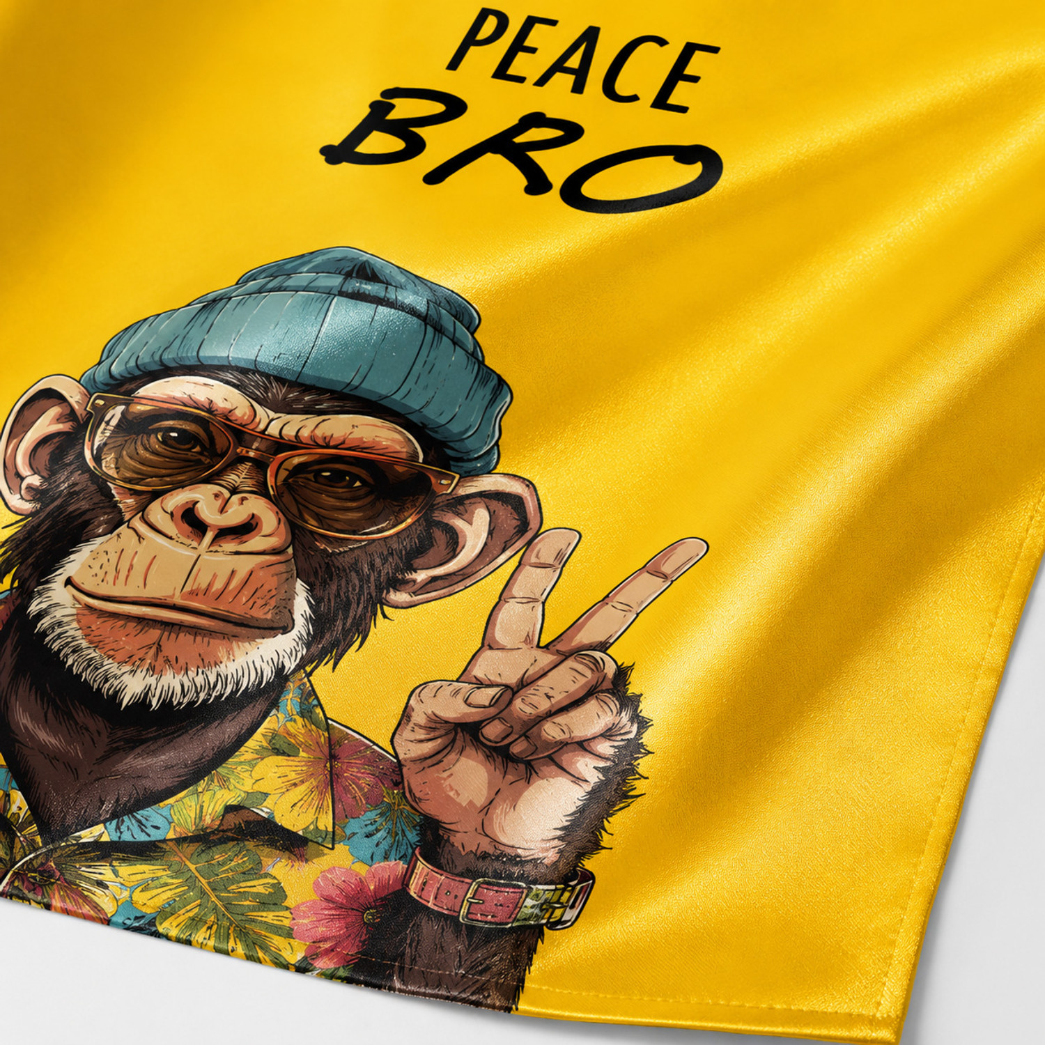 Image of BeliCom PEACE BRO Monkey Wall Hanging Flag Tapestry for Bedroom, Dorm, Living Room Decor Tapestry