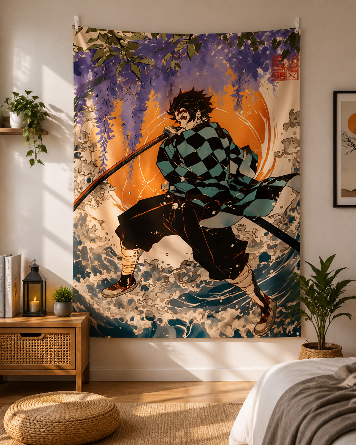 Image of ZORO Anime Warrior HD Printed Wall Tapestry - 5x7 Feet Anime - Demon Slayer Tapestry