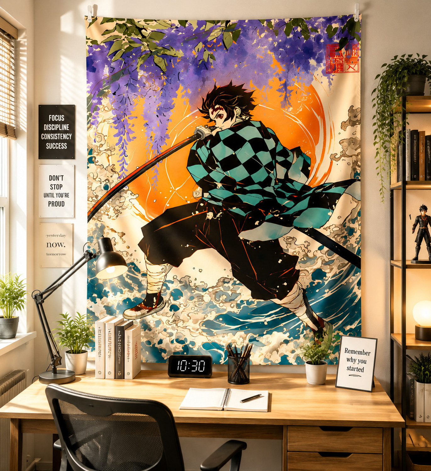 Image of ZORO Anime Warrior HD Printed Wall Tapestry - 5x7 Feet Anime - Demon Slayer Tapestry