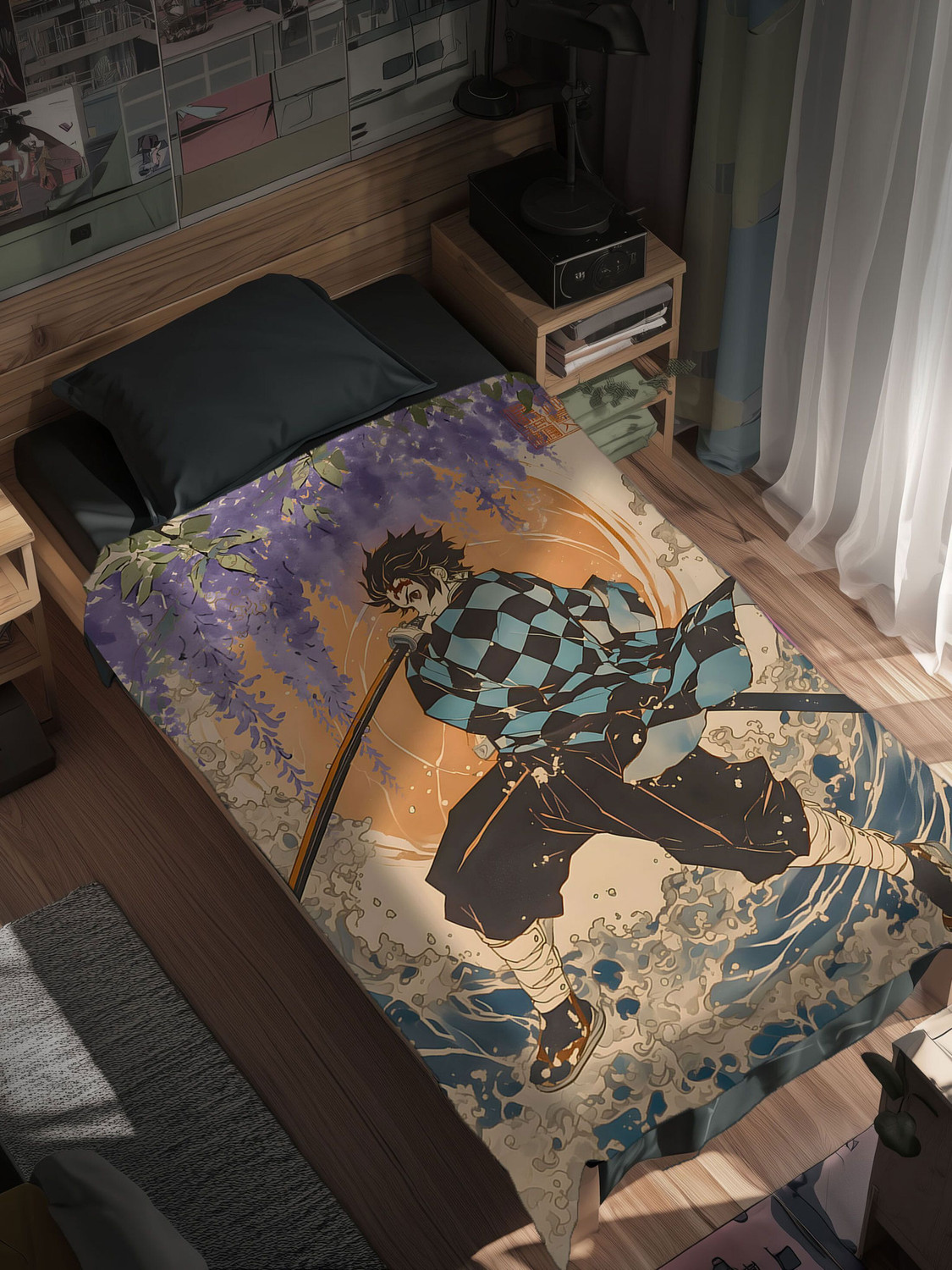 Image of ComicSense Demon Slayer Anime Nichirin Warrior Printed Tapestry for Home Decor Bedroom Living Room - 83 X 53 Inches Tapestry