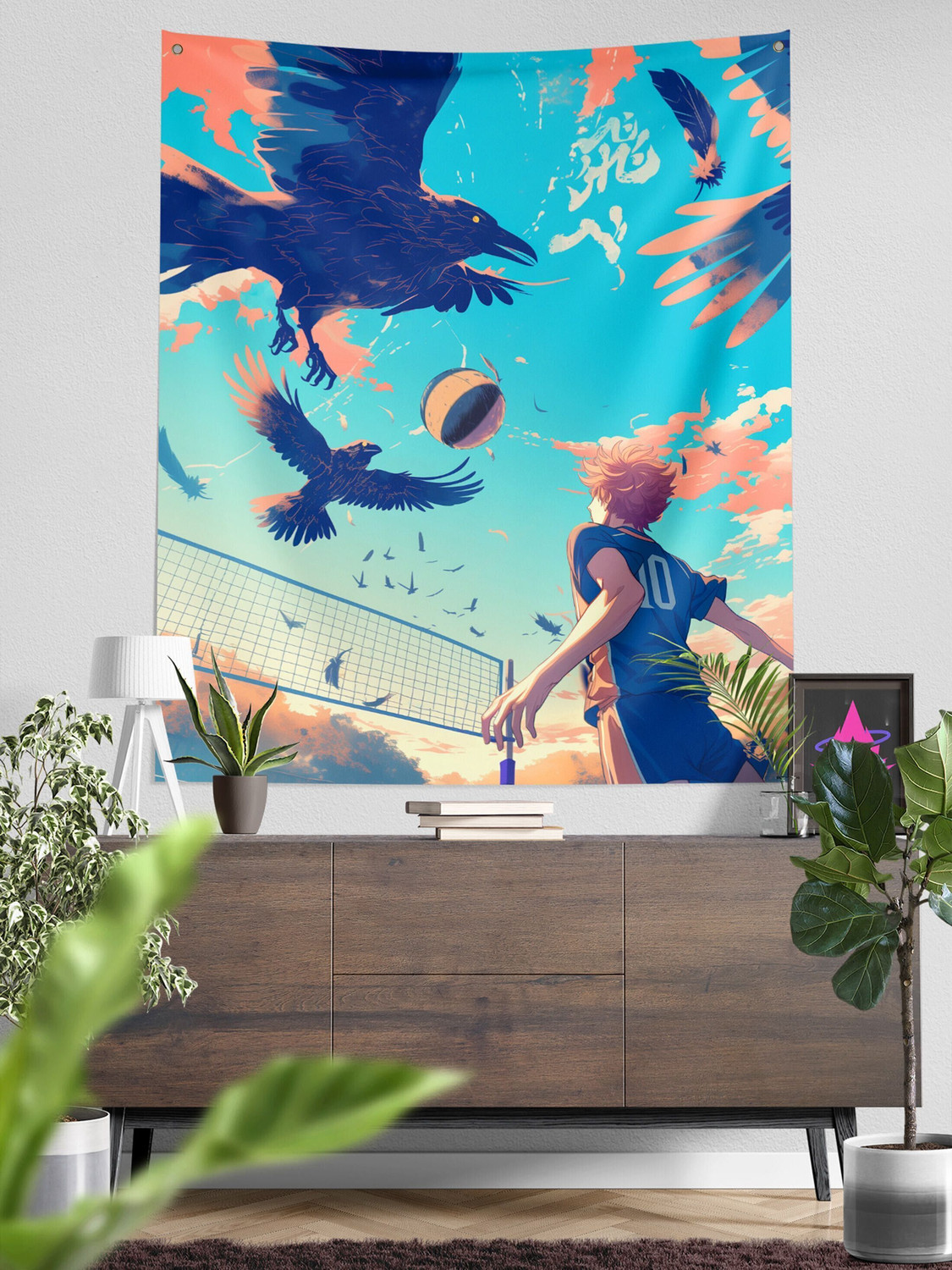 Image of ComicSense Haikyuu Anime Fly High Printed Tapestry for Home Decor Bedroom Living Room - 54 x 44 Inches Tapestry