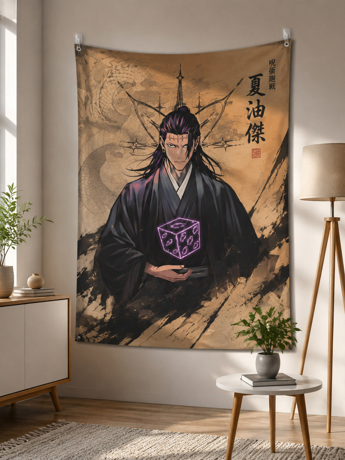 Image of ZORO Suguru Geto Anime Wall Tapestry(5*7) for Bedroom, Living Room & Gaming Room ANIME TAPSTRY Tapestry (Multicolor)