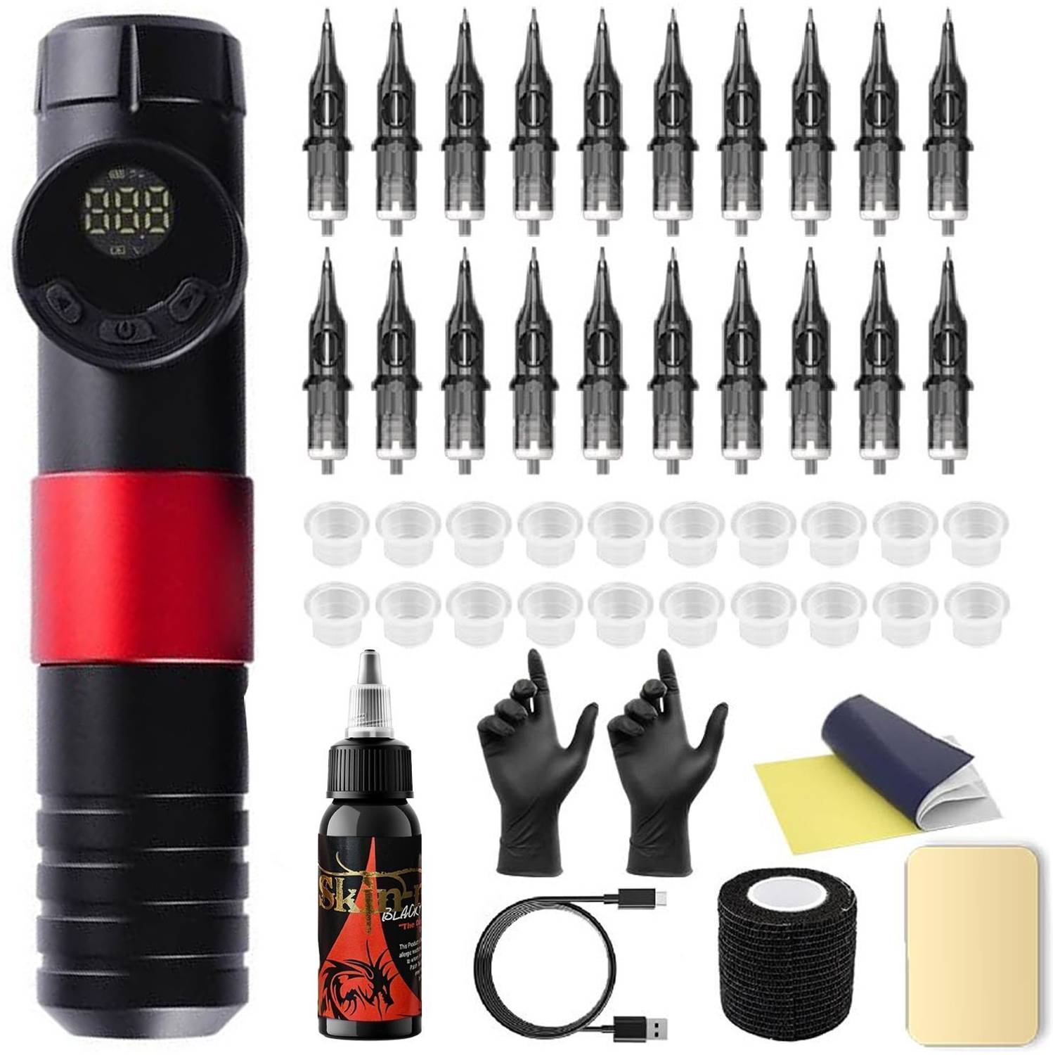 Tattoo gizmo Wireless Tattoo Machine Pen Complete Kit Set WTMK-01