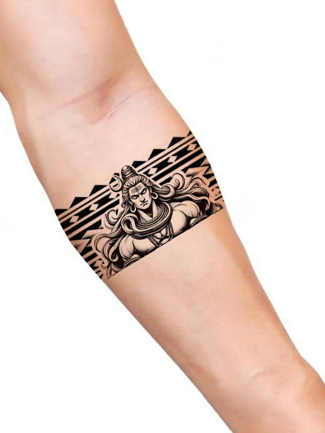 Buzzhub Modern Mahakaal Angry Hand Band Waterproof Temporary Body Tattoo