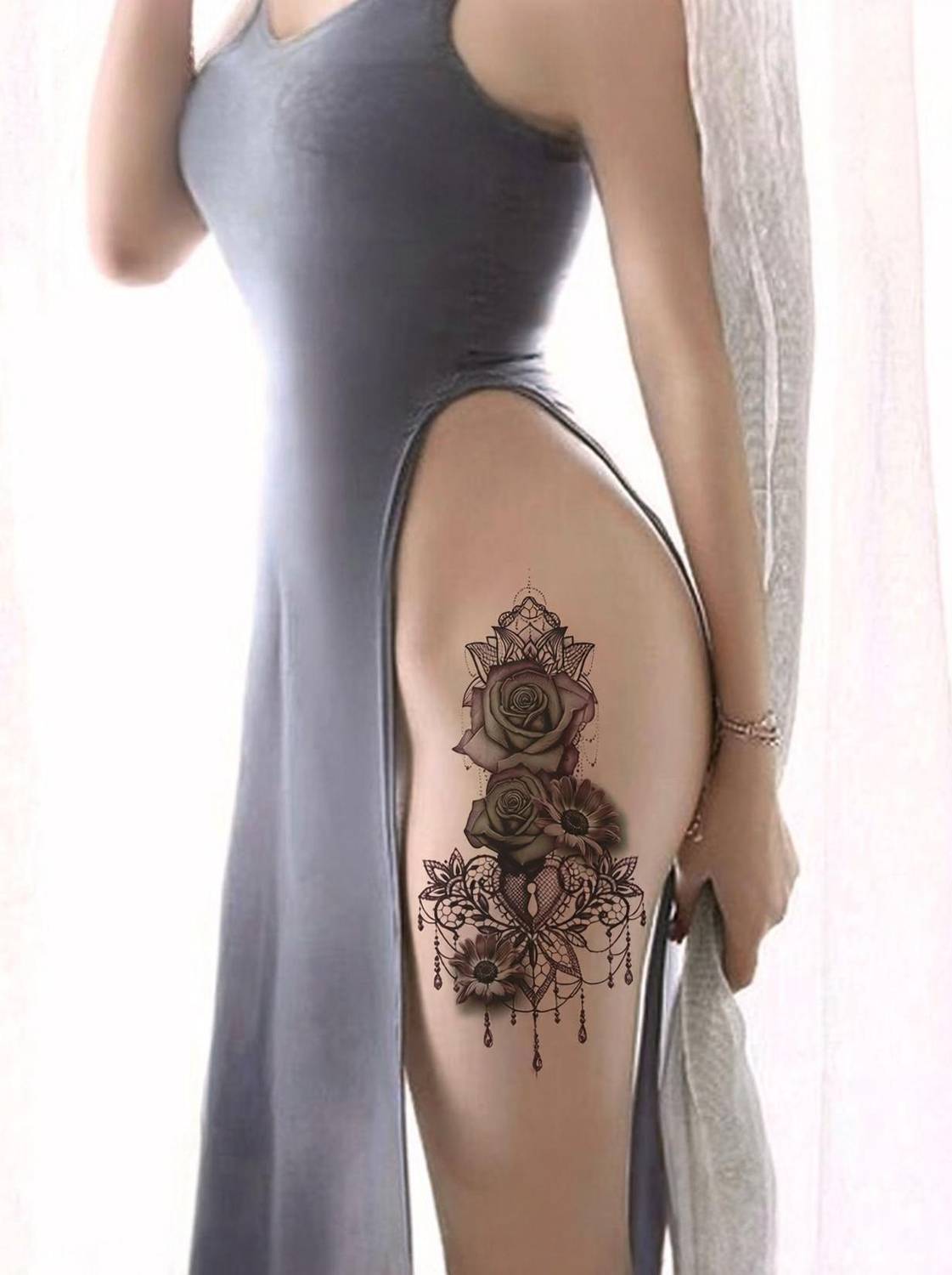 The Canvas Arts Dark Desire Honeymoon Realistic Look Design Temporary Tattoo Stickers For Female