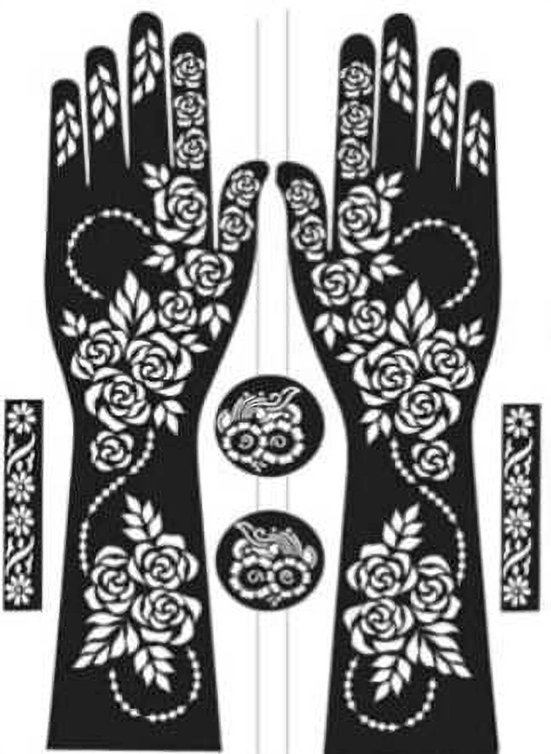 akkad Festival Ready Mehndi Tattoo - Instant Henna Art Stickers for Events