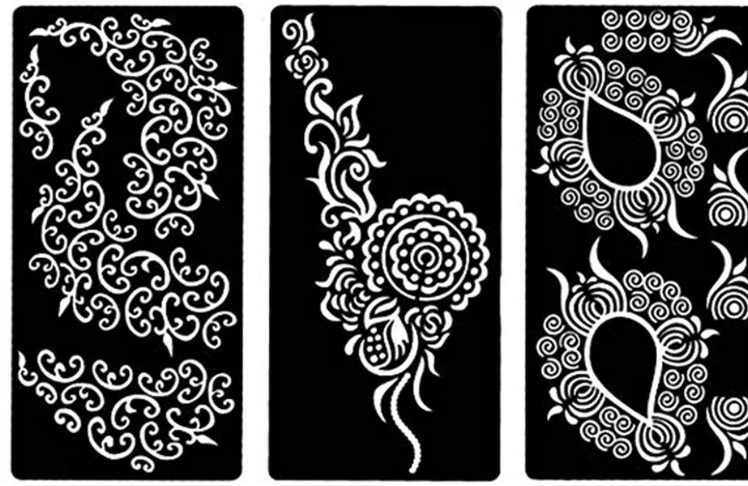 ARSRA HEENA MEHANDI TATTOO STENCIL STICKER DESIGN (FLORAL)