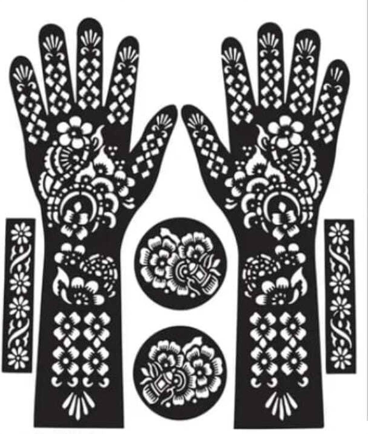 akkad Heena Mehndi Sticker for Hands & Feet – Reusable Henna Design Stencils for Women