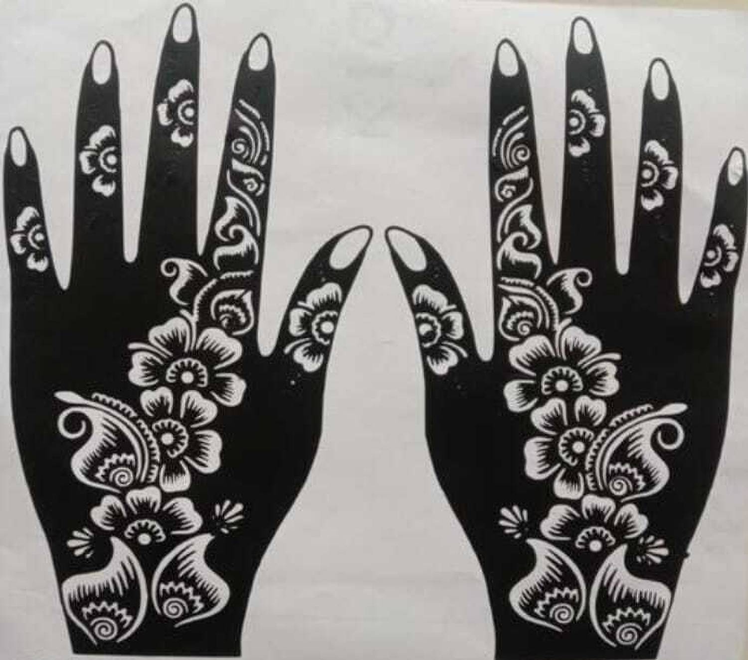 akkad Heena Mehndi Sticker for Hands & Feet – Reusable Henna Design Stencils for Women